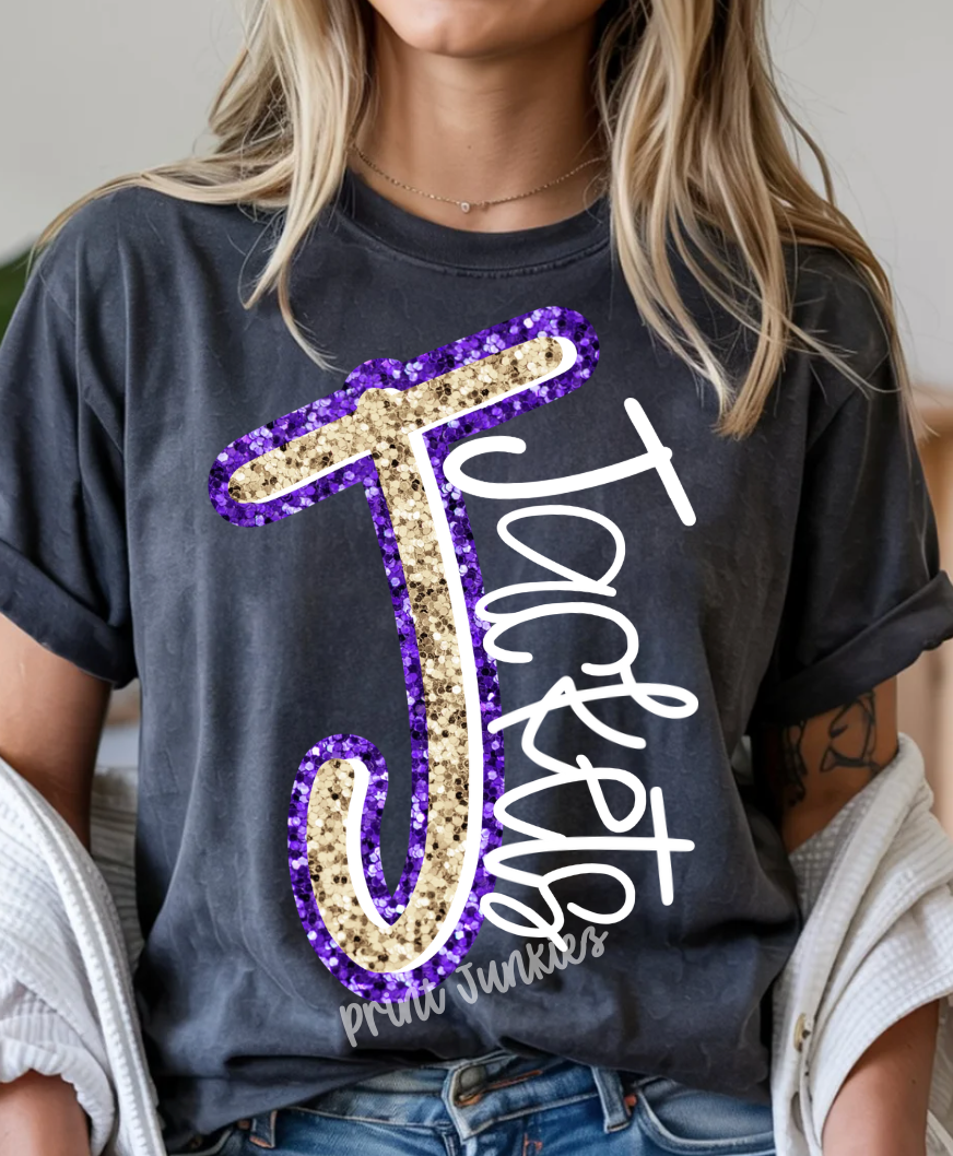 Glitter Initial Customs - CUSTOM - DTF - DIGITAL