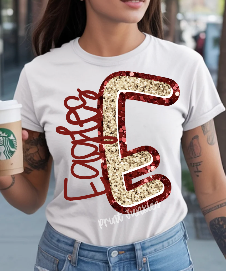 Glitter Initial Customs - CUSTOM - DTF - DIGITAL