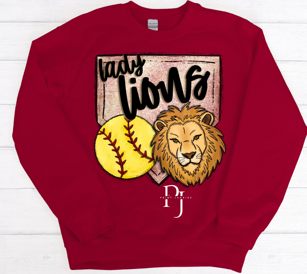 Lady Lions Softball Home Plate - DTF