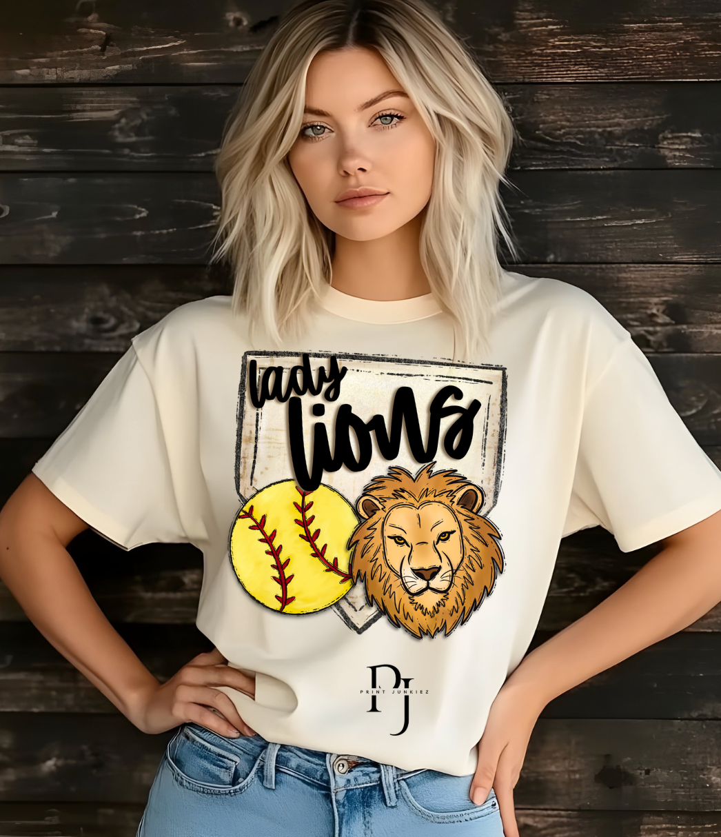 Lady Lions Softball Home Plate - DTF