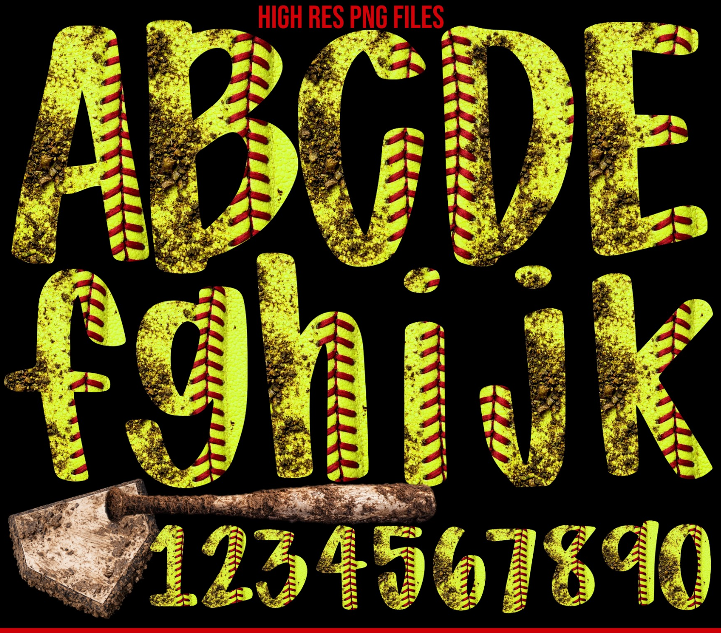 Grunge Softball Alpha - CUSTOM - DTF