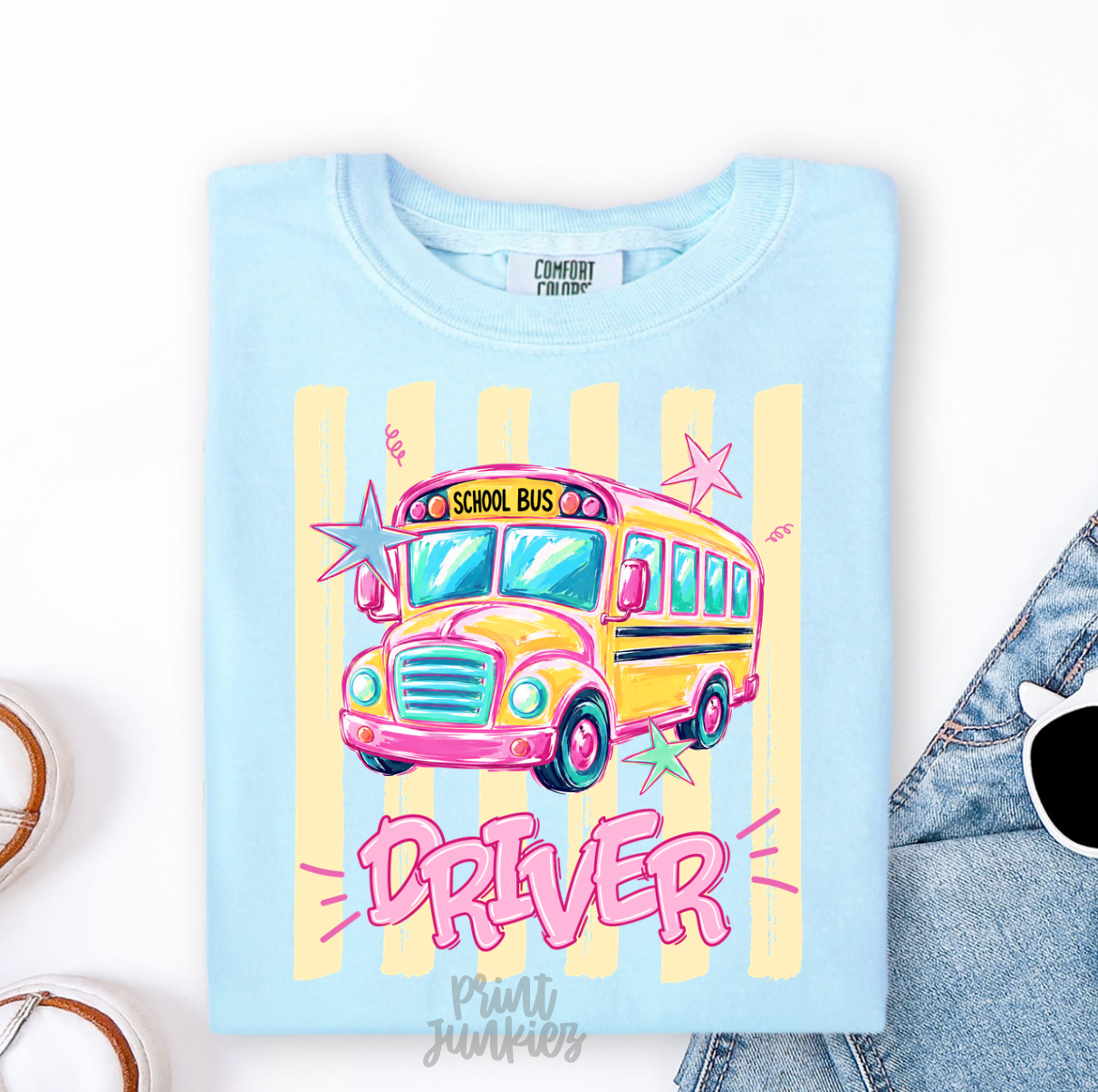 Bus Driver Preppy Stripe - DTF