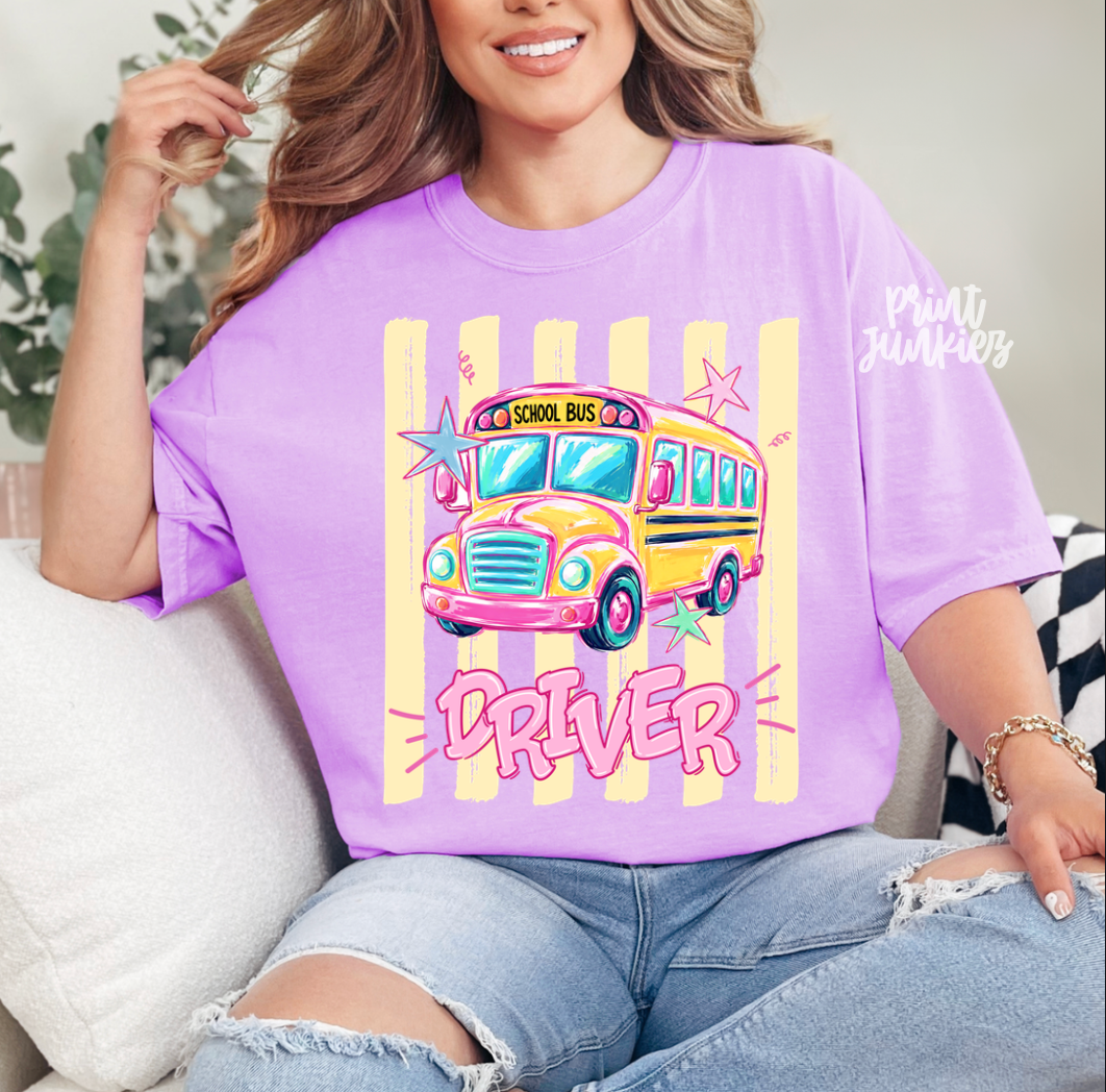 Bus Driver Preppy Stripe - DTF