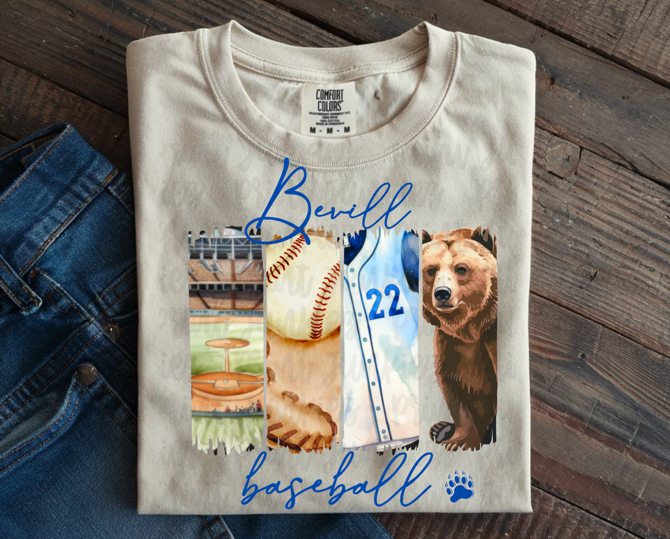 Vintage Baseball Paint Stroke CUSTOM - DIGITAL - DTF