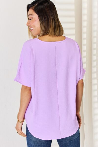 Lavender V-neck Top