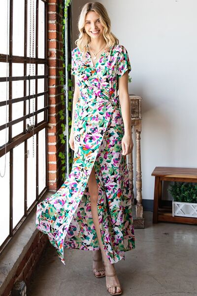 Floral Tie Waist Maxi Dress